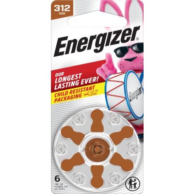 Energizer Zinc-Air AC-312 6-pack
